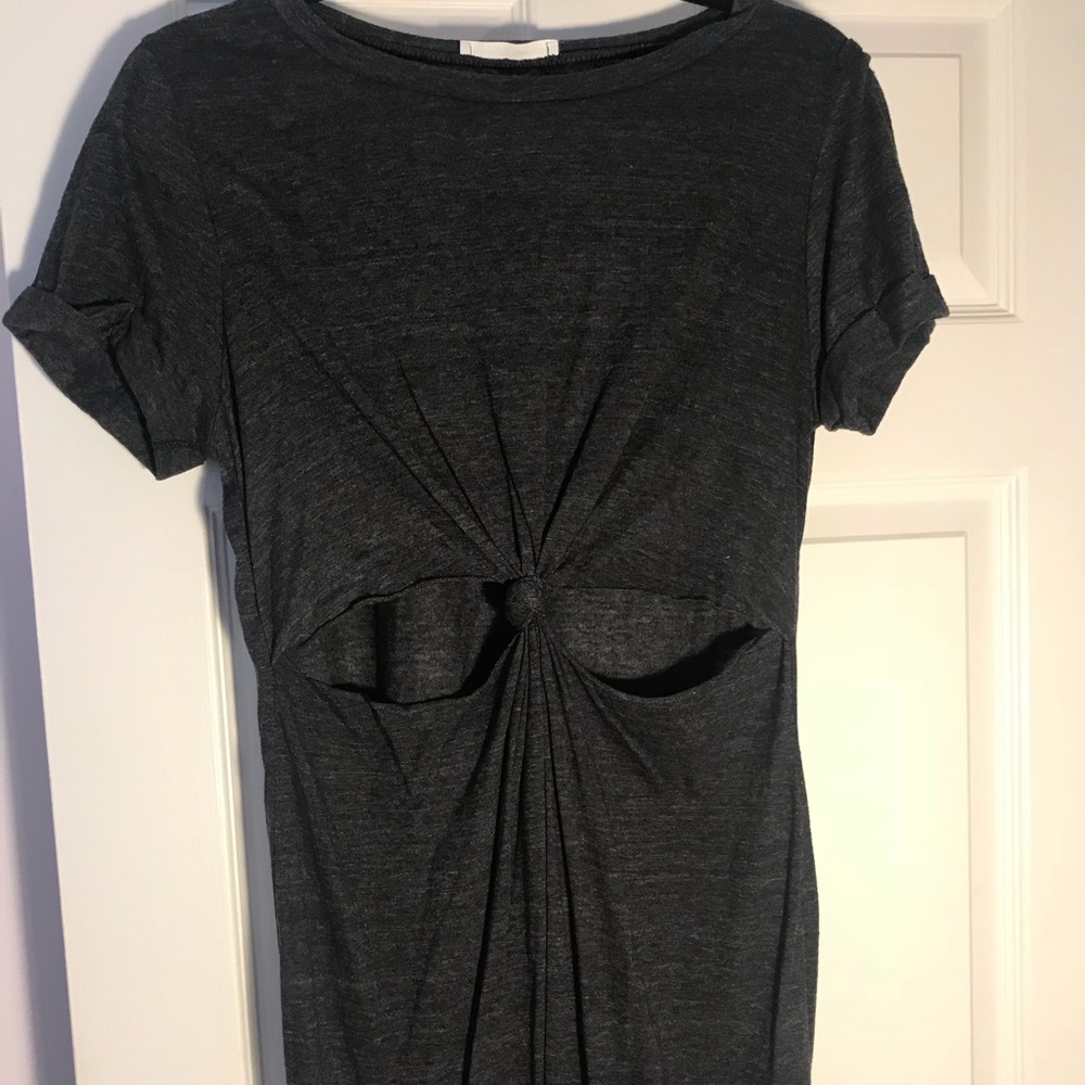 Cut out grey T-shirt dress